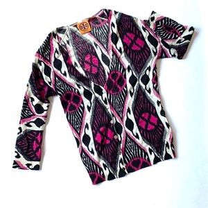 🎉HP🎉 Tory Burch Cardigan w/ Silver Logo Buttons - Like New!